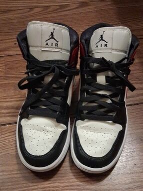 Jordan White, Black & Red High-Top Sneakers